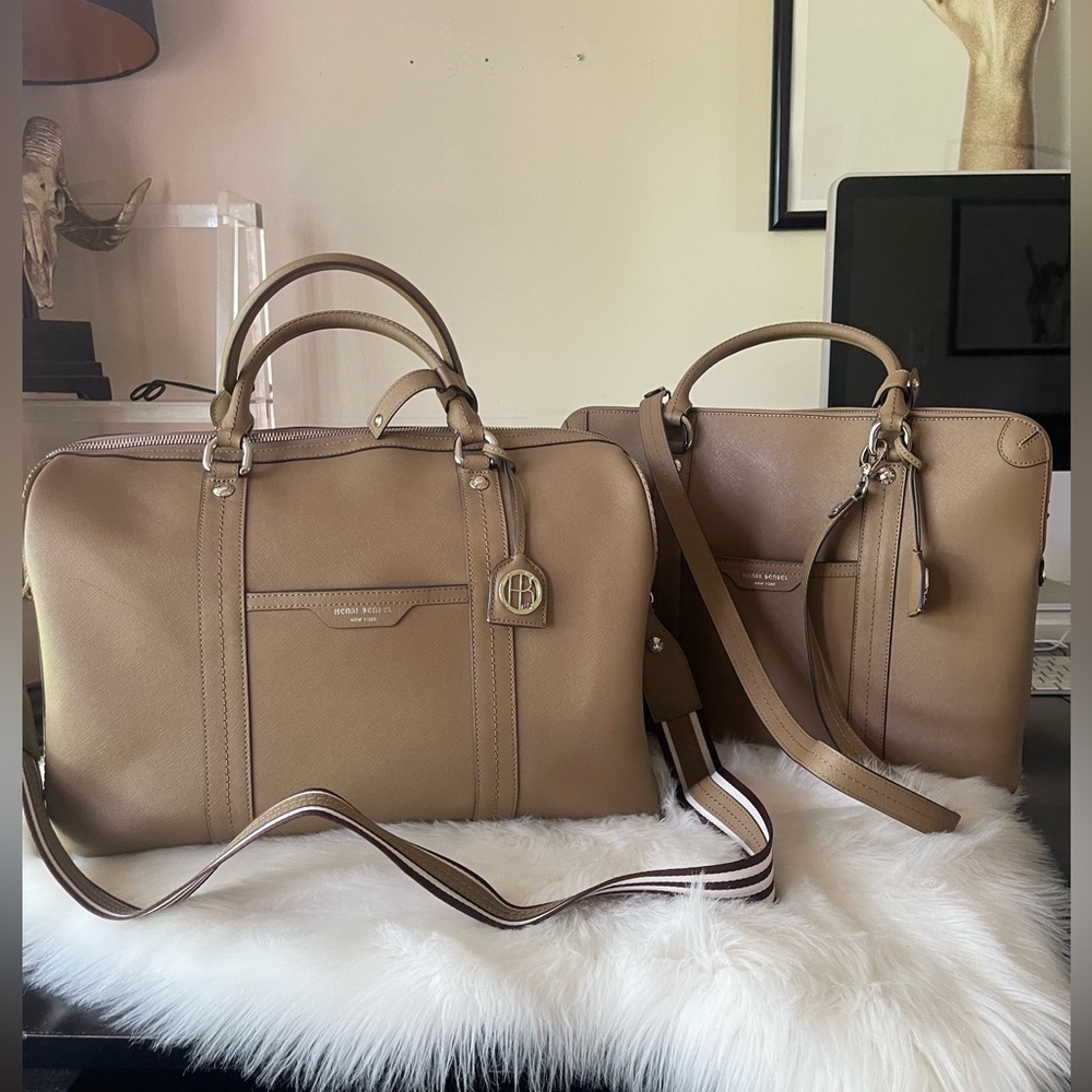 Henri Bendel Duffle Overnight Bag And Laptop Briefcase Luggage Travel Set